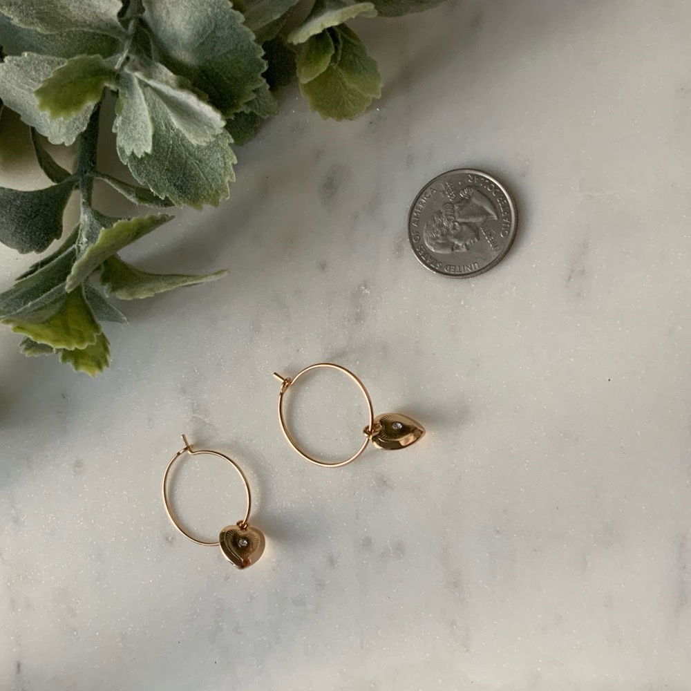 The Annabelle - Mini Hoop Heart Earrings! - Picture 2 of 4
